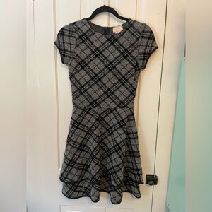 love...ady Black and Gray Checkered Mini Dress